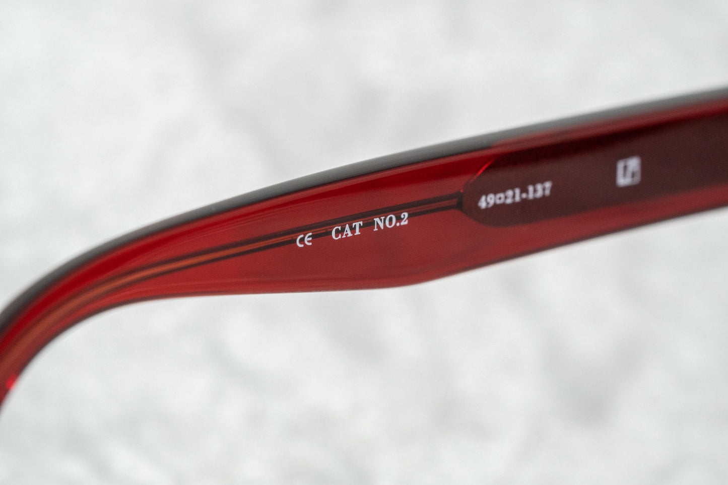 Ann Demeulemeester Sunglasses Flat Top Round Bordeaux Red and Blue