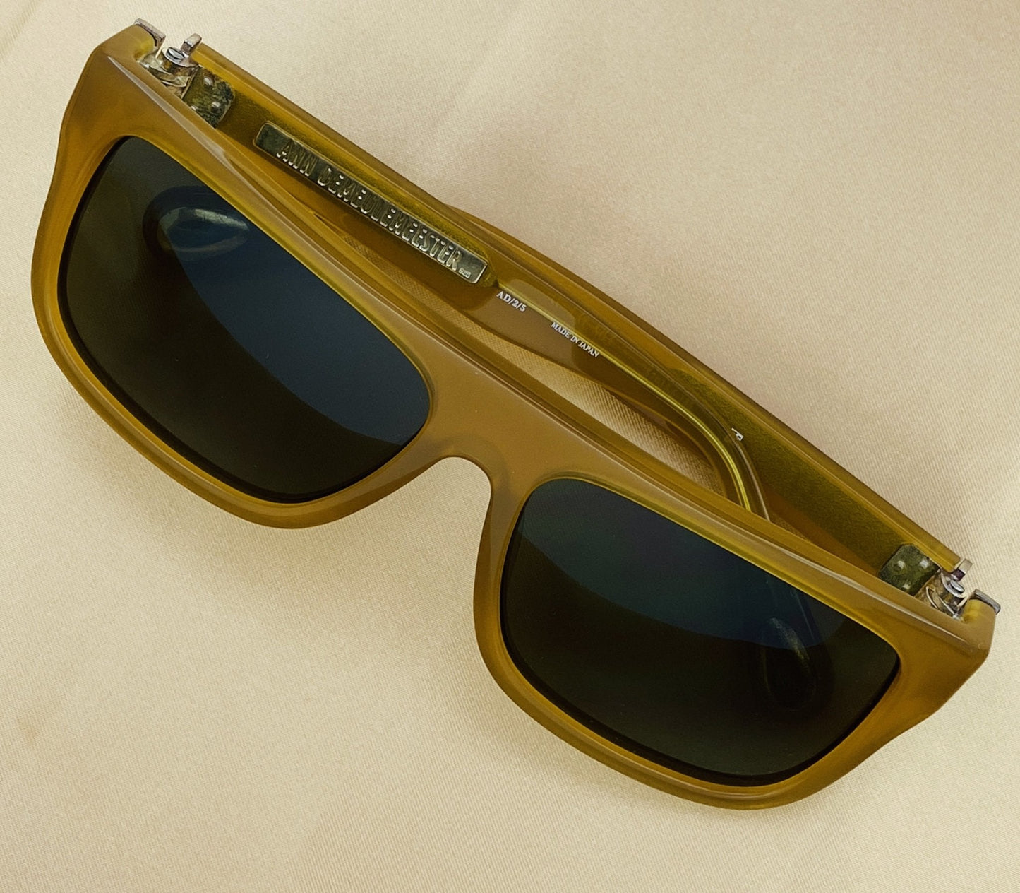 Ann Demeulemeester Sunglasses Flat Top Honey Orange and Green