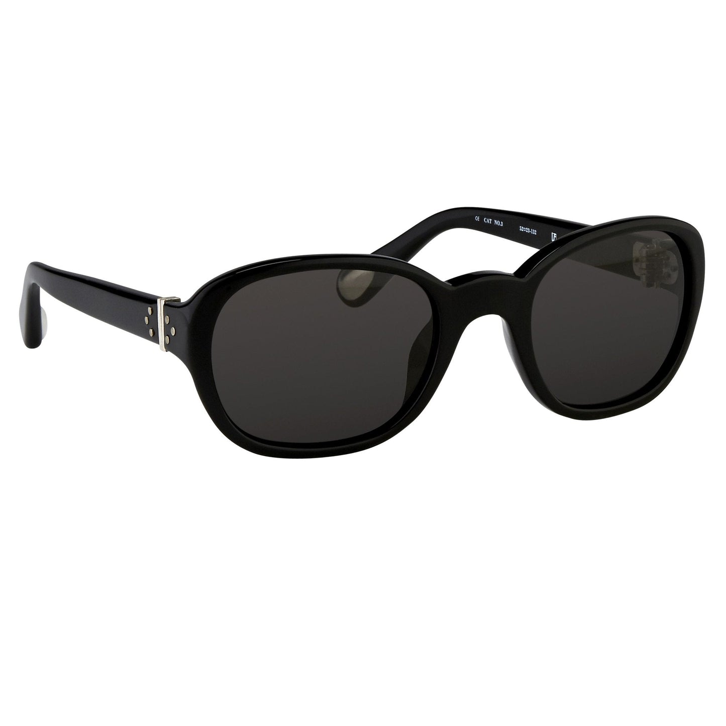 Ann Demeulemeester Ladies Sunglasses Oval Black and Grey AD8C1SUN