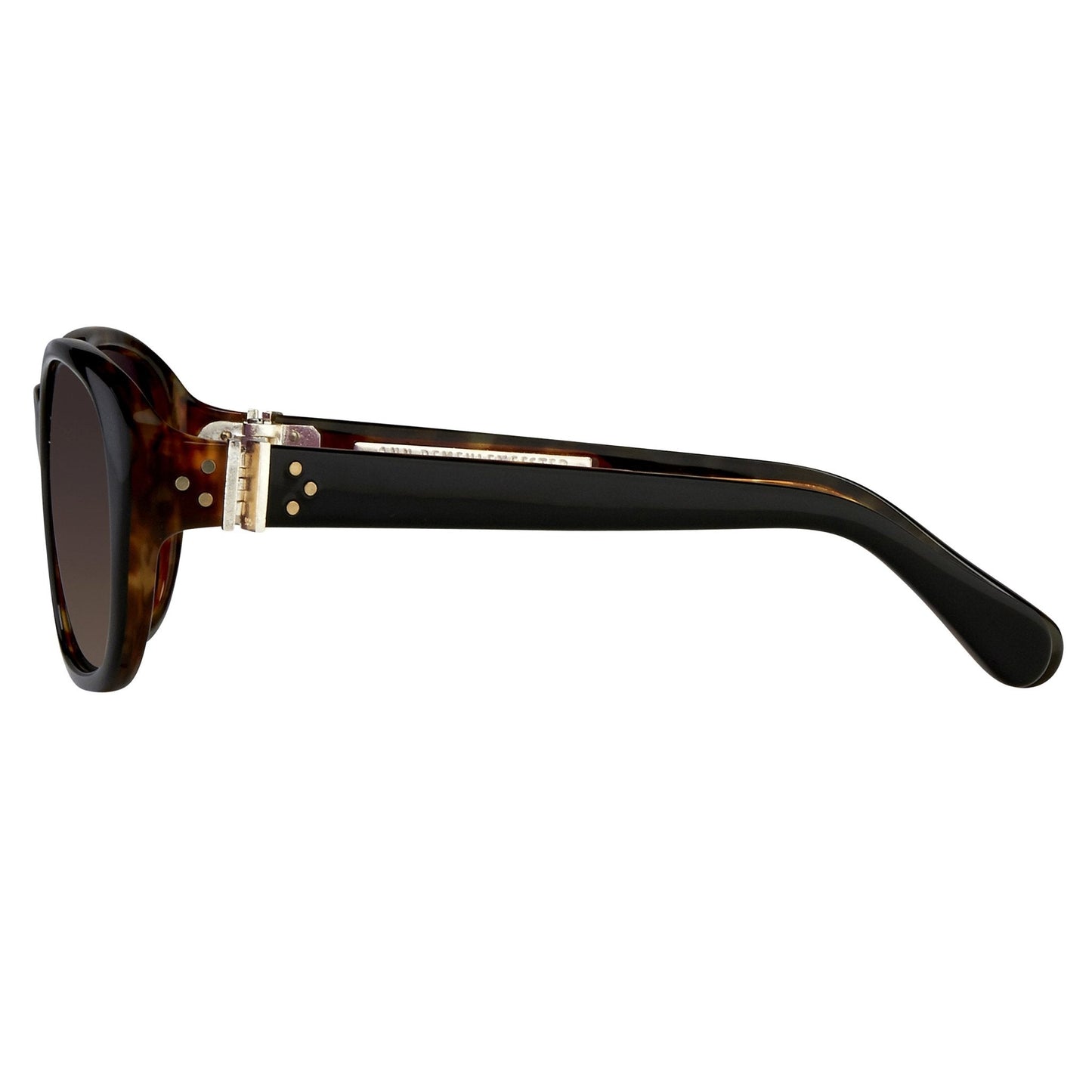 Ann Demeulemeester Ladies Sunglasses Oval Black and Brown Graduated AD8C6SUN