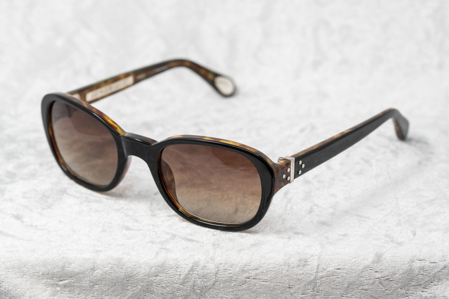 Ann Demeulemeester Ladies Sunglasses Oval Black and Brown Graduated AD8C6SUN