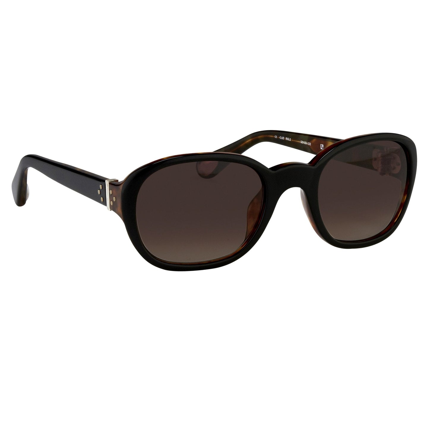 Ann Demeulemeester Ladies Sunglasses Oval Black and Brown Graduated AD8C6SUN