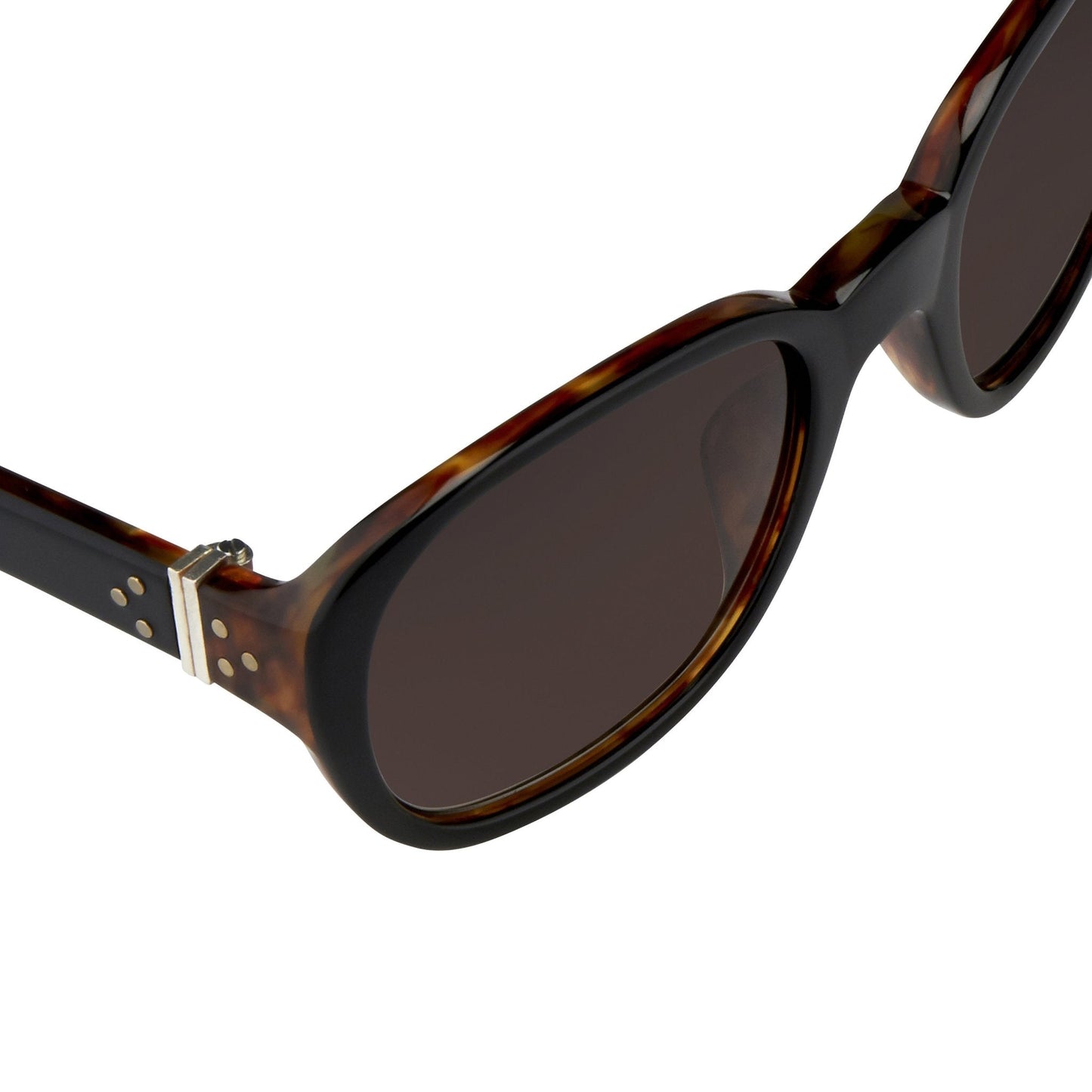 Ann Demeulemeester Ladies Sunglasses Oval Black and Brown Graduated AD8C6SUN