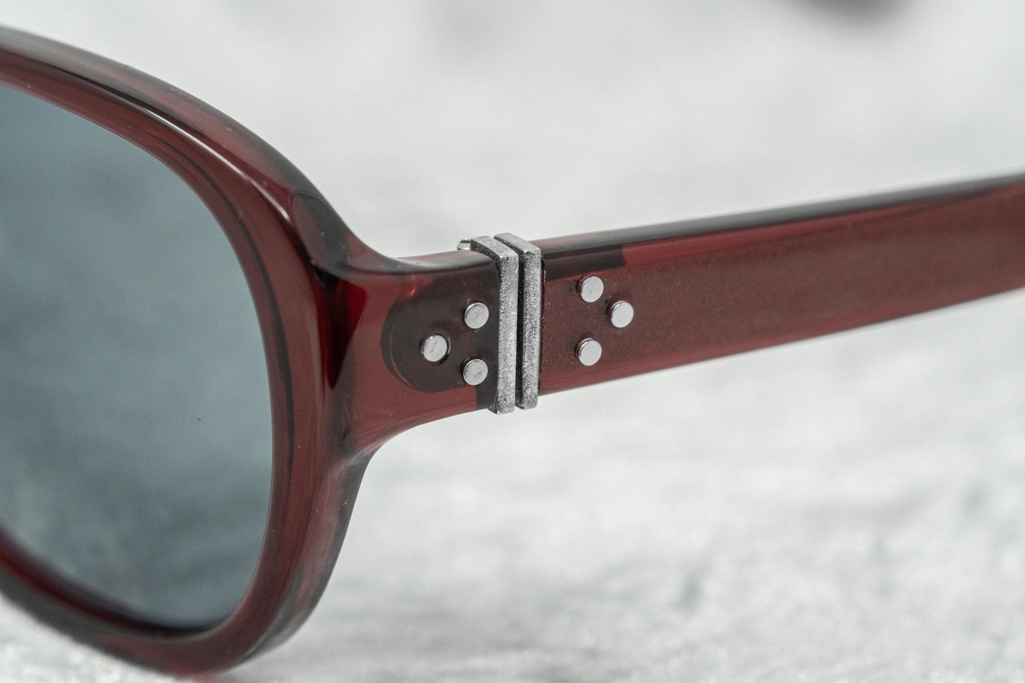 Ann Demeulemeester Sunglasses Oval Red Silver and Blue
