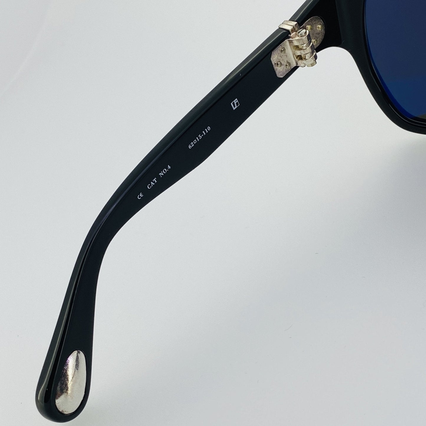 Ann Demeulemeester Sunglasses Oversized Black with Silver Tips and Grey AD31C1SUN