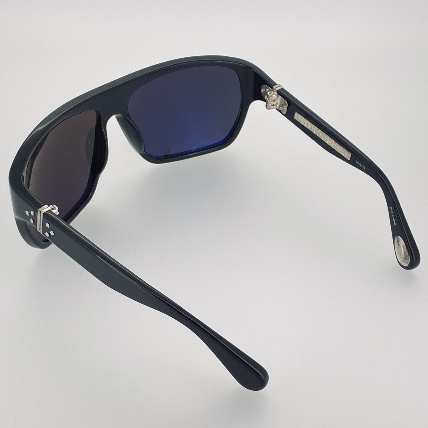 Ann Demeulemeester Sunglasses Oversized Black with Silver Tips and Grey AD31C1SUN