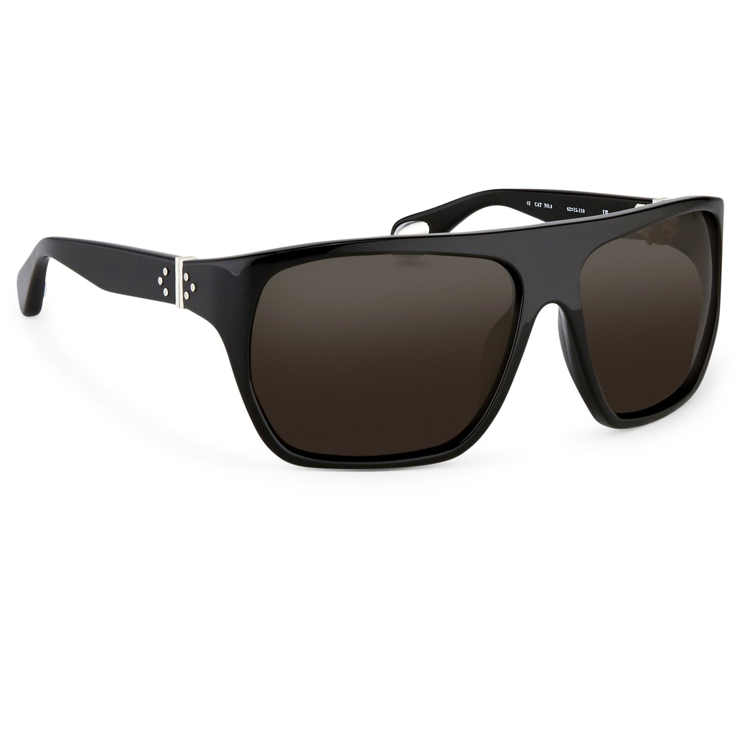 Ann Demeulemeester Sunglasses Oversized Black with Silver Tips and Grey AD31C1SUN