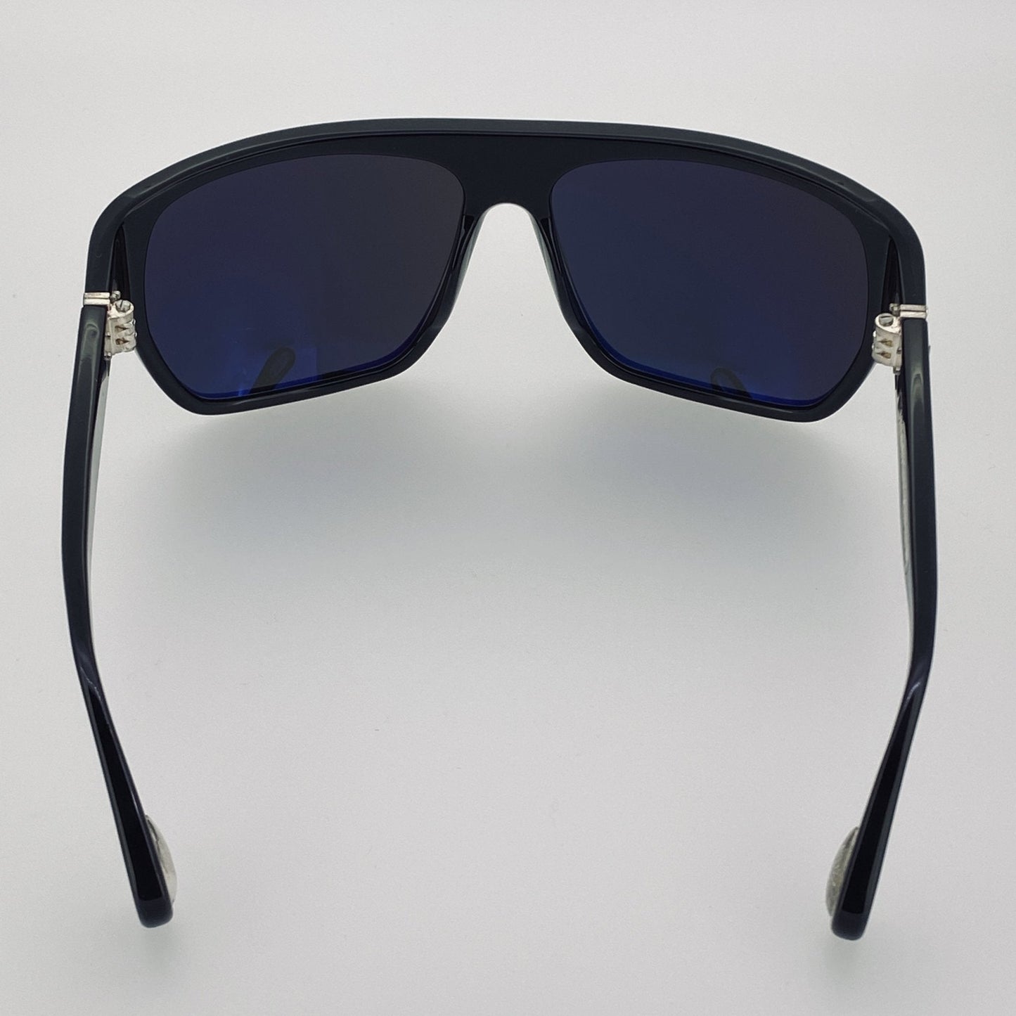 Ann Demeulemeester Sunglasses Oversized Black with Silver Tips and Grey AD31C1SUN