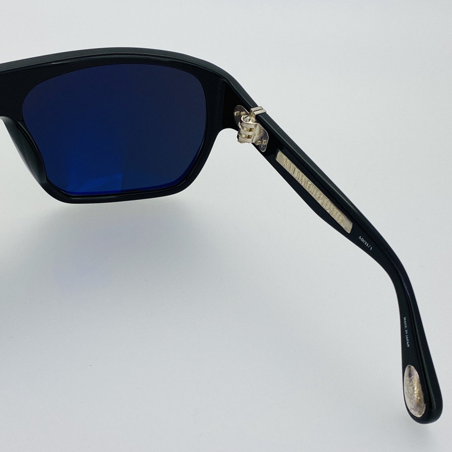 Ann Demeulemeester Sunglasses Oversized Black with Silver Tips and Grey AD31C1SUN