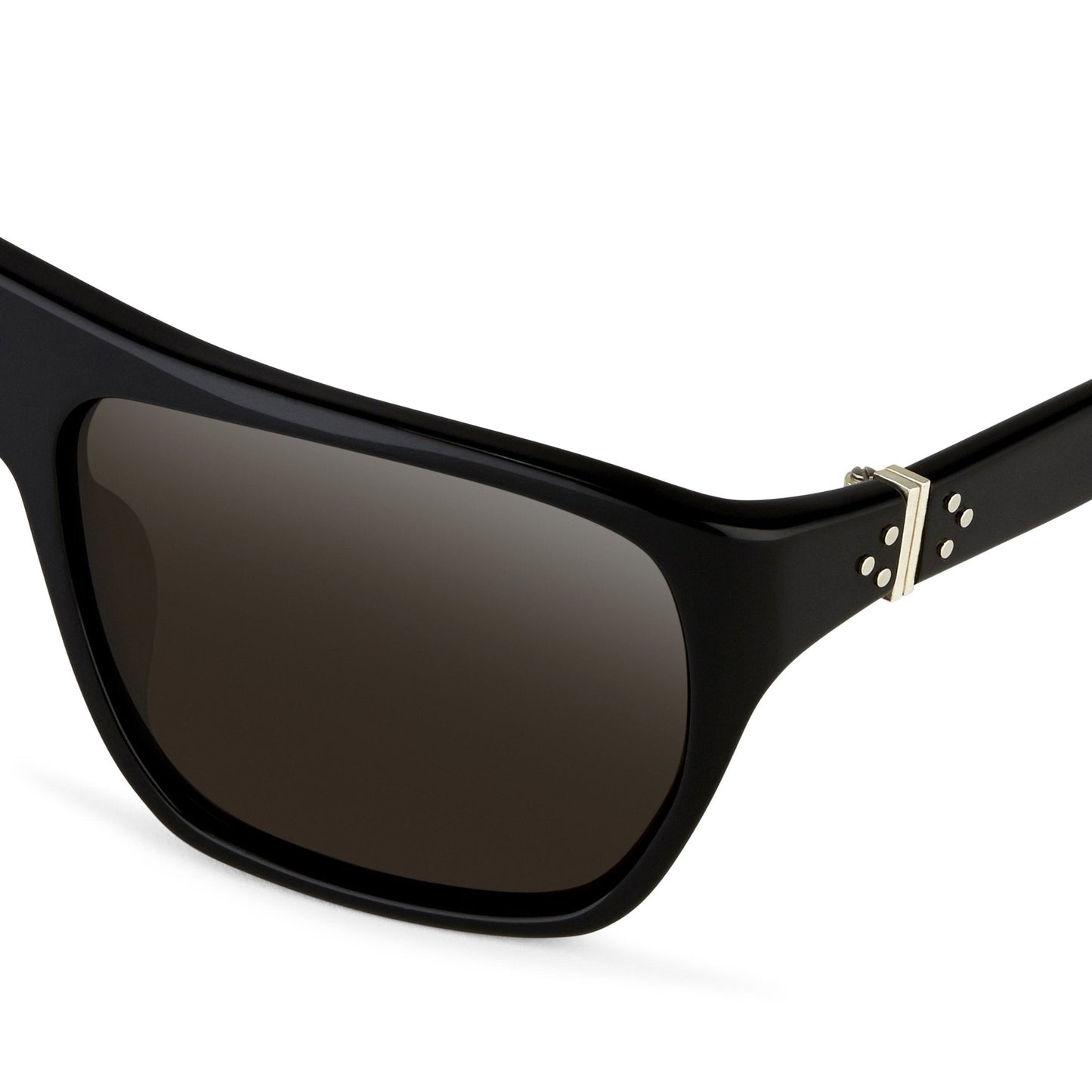 Ann Demeulemeester Sunglasses Oversized Black with Silver Tips and Grey AD31C1SUN