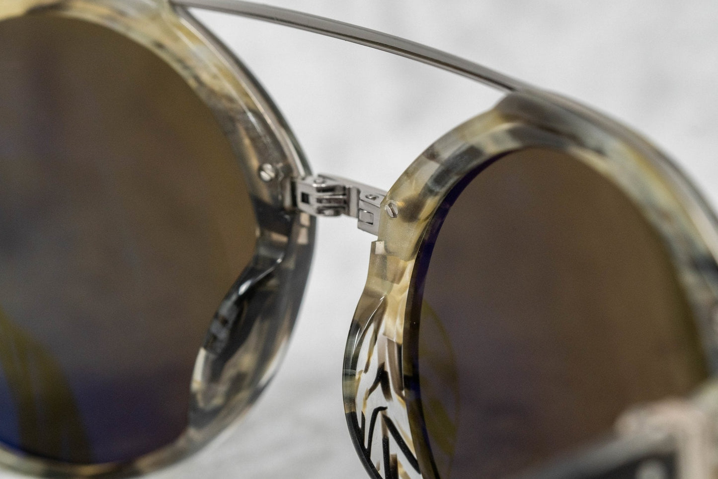 Ann Demeulemeester Ladies Sunglasses Round Hornet and Green AD45C3SUN