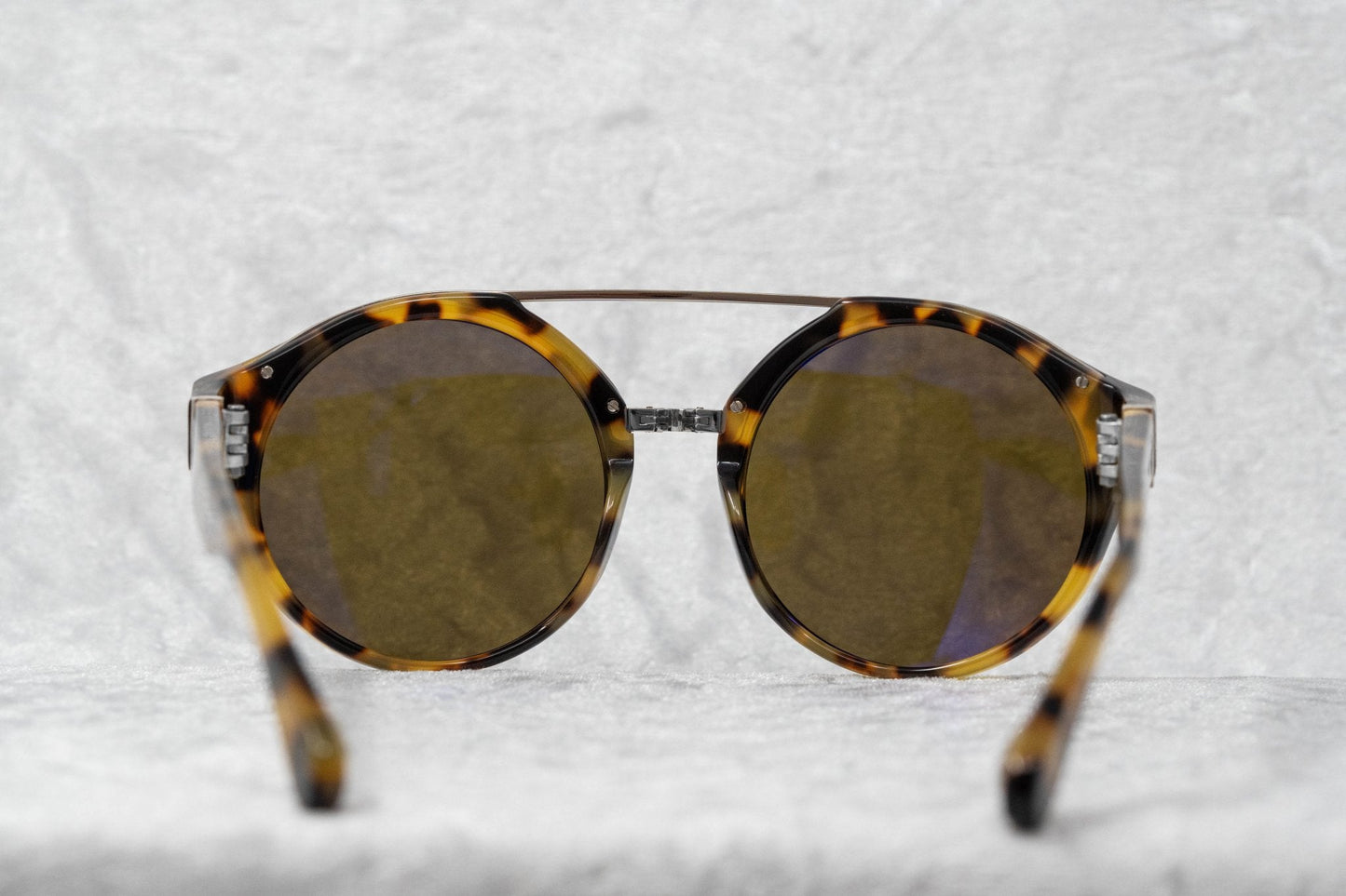 Ann Demeulemeester Sunglasses Round Tortoise Shell Titanium with Brown AD45C2SUN