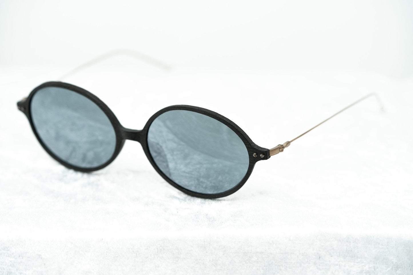 Ann Demeulemeester Sunglasses Oval Black and Grey Mirror AD64C2SUN