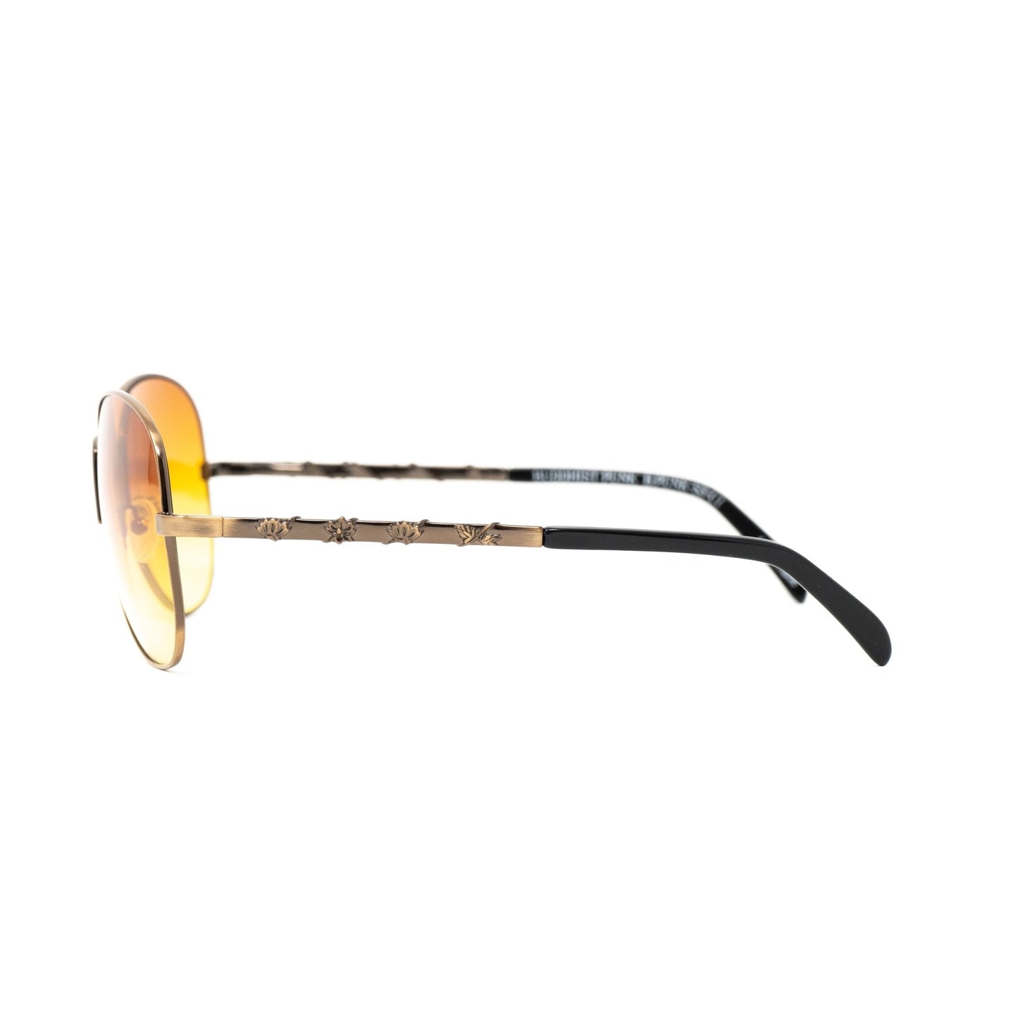 Buddhist Punk Sunglasses Rectangular Gold and Yellow