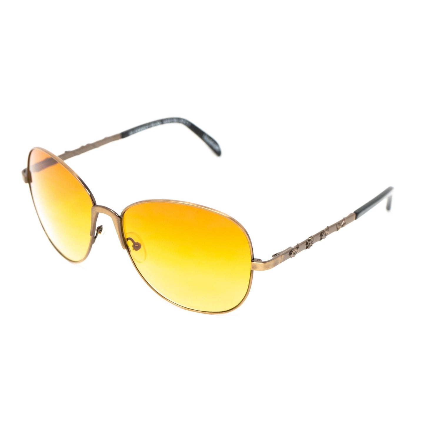 Buddhist Punk Sunglasses Rectangular Gold and Yellow