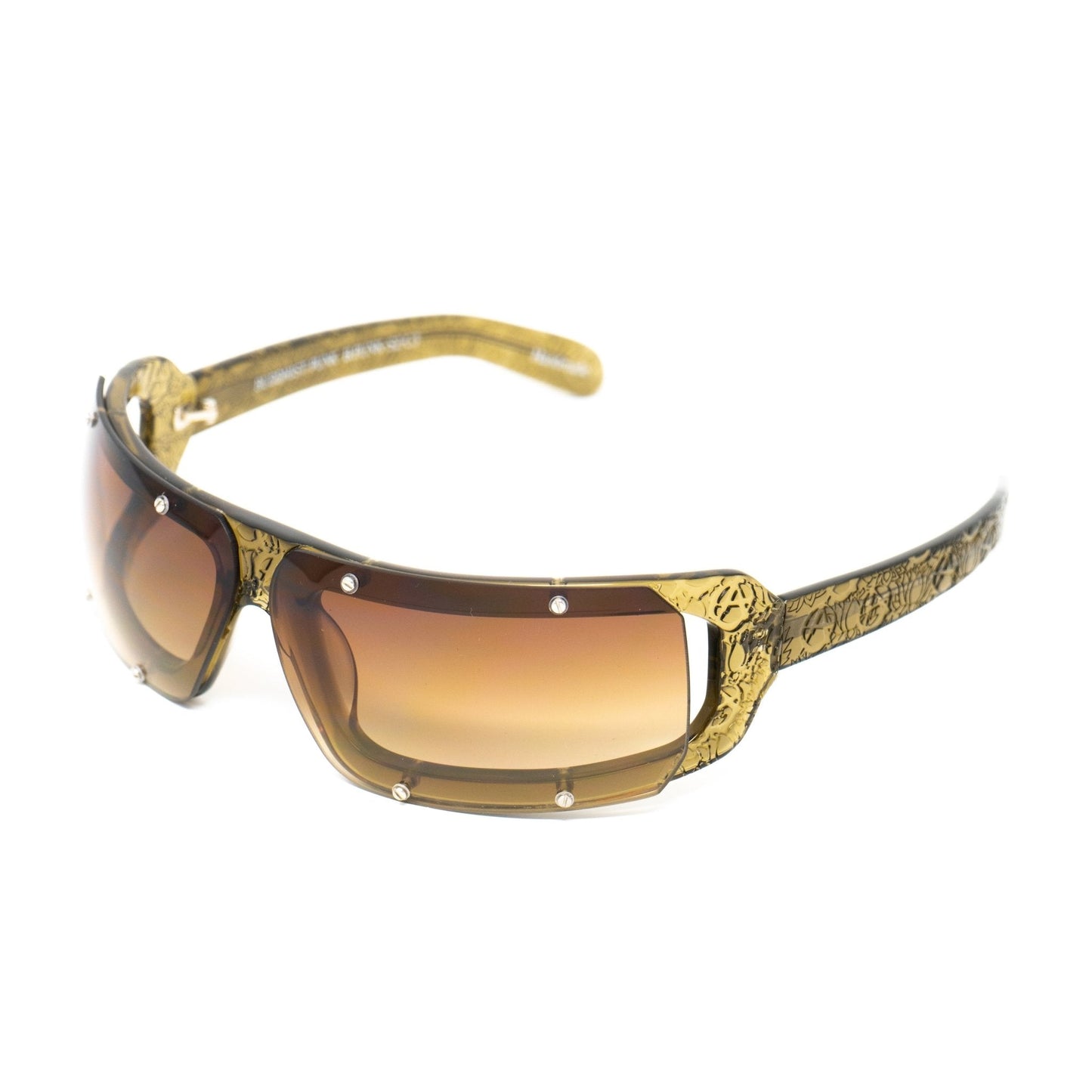 Buddhist Punk Sunglasses Rectangular Khaki and Brown
