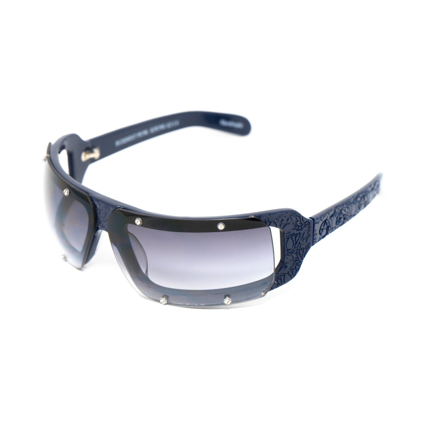 Buddhist Punk Sunglasses Rectangular Navy and Grey