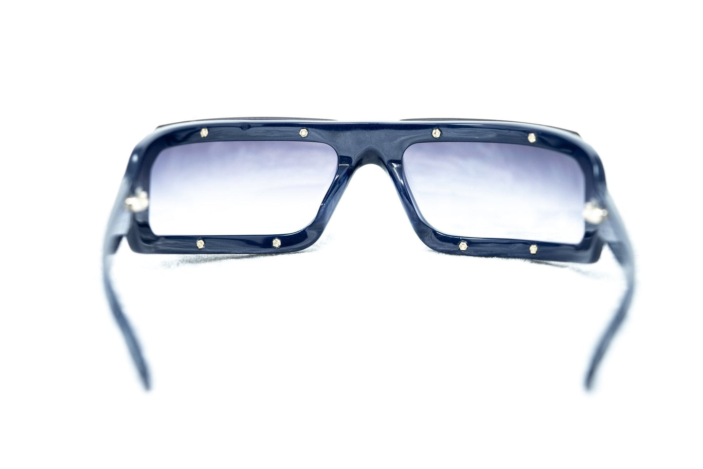 Buddhist Punk Sunglasses Rectangular Navy and Grey