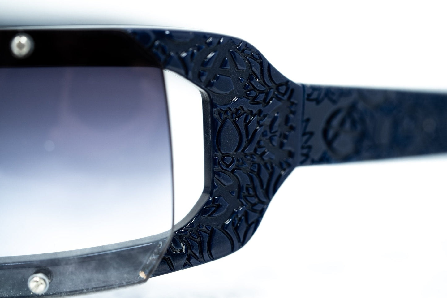 Buddhist Punk Sunglasses Rectangular Navy and Grey