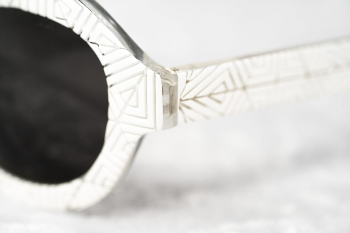 David David Sunglasses Round White and Dark Grey