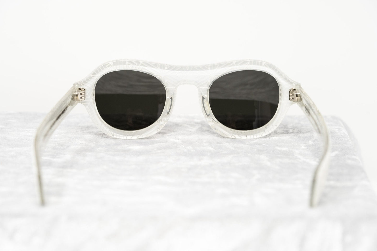David David Sunglasses Round White and Dark Grey