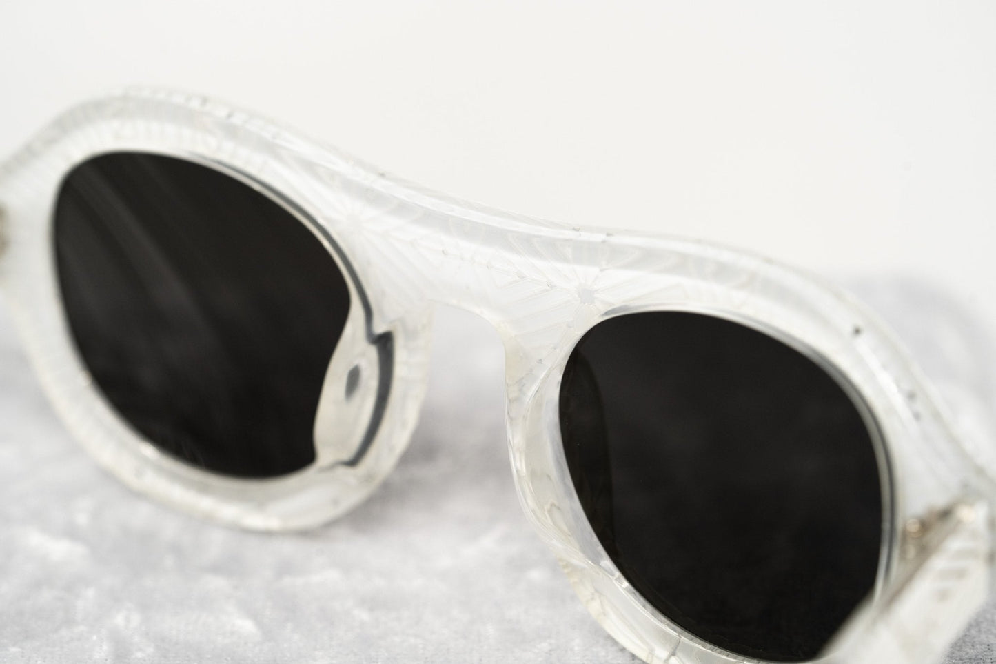 David David Sunglasses Round White and Dark Grey