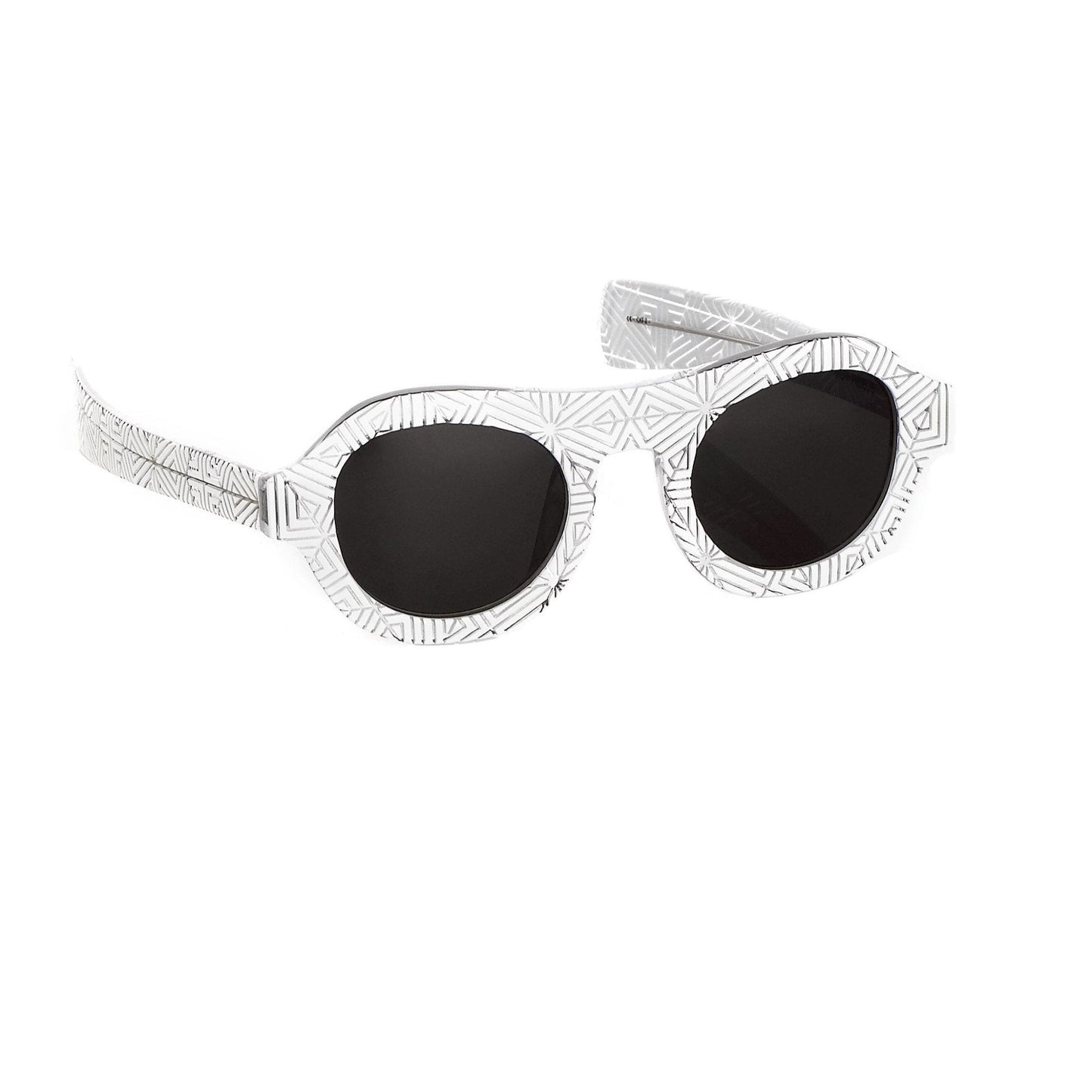 David David Sunglasses Round White and Dark Grey