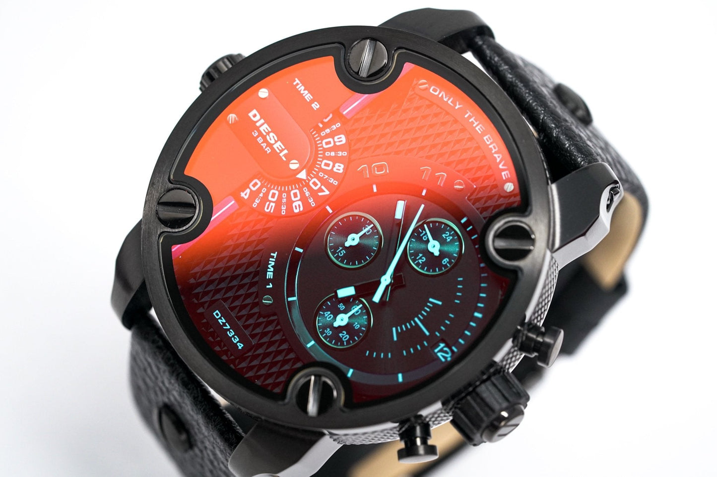 Diesel Men's Chronograph Watch Little Daddy Orange Black
