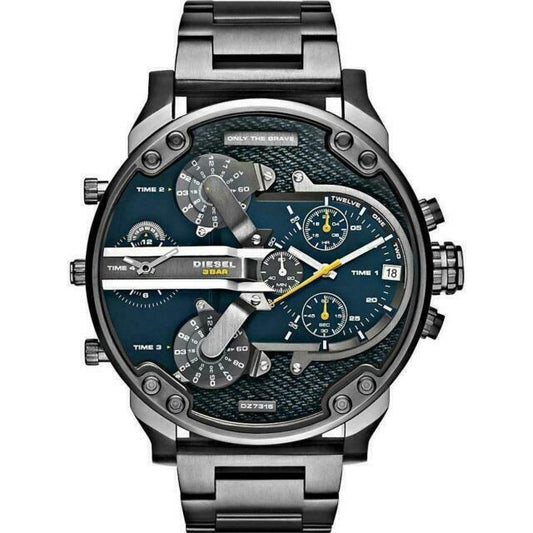 Diesel Men's Chronograph Watch Mr Daddy 2.0 Black Blue DZ7331