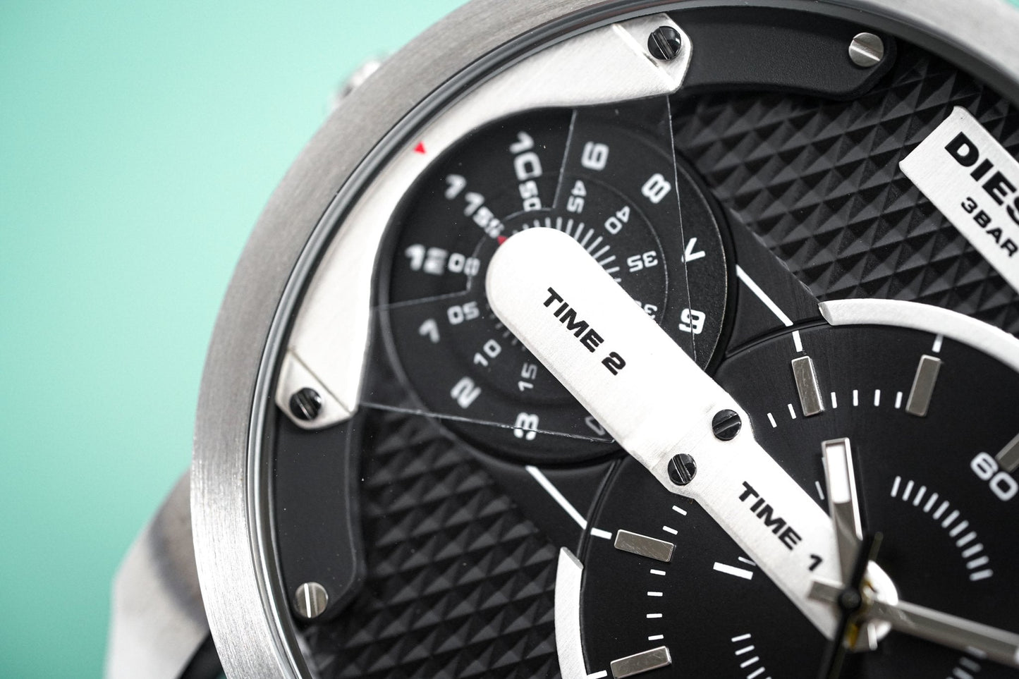 Diesel Men's Watch Mini Daddy Silver Black