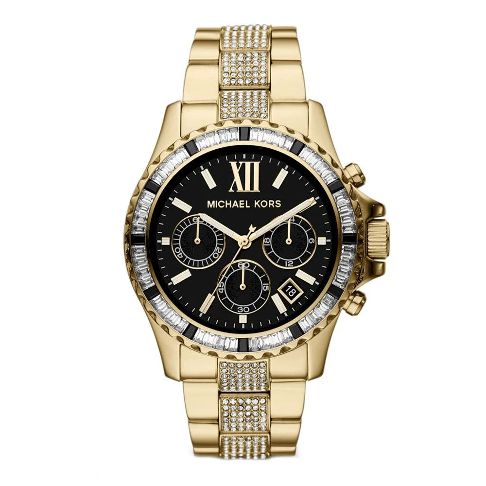 Michael Kors Ladies Watch Everest Chronograph 42mm Black Gold MK5828