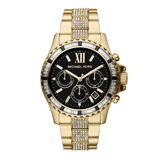 Michael Kors Ladies Watch Everest Chronograph 42mm Black Gold MK5828