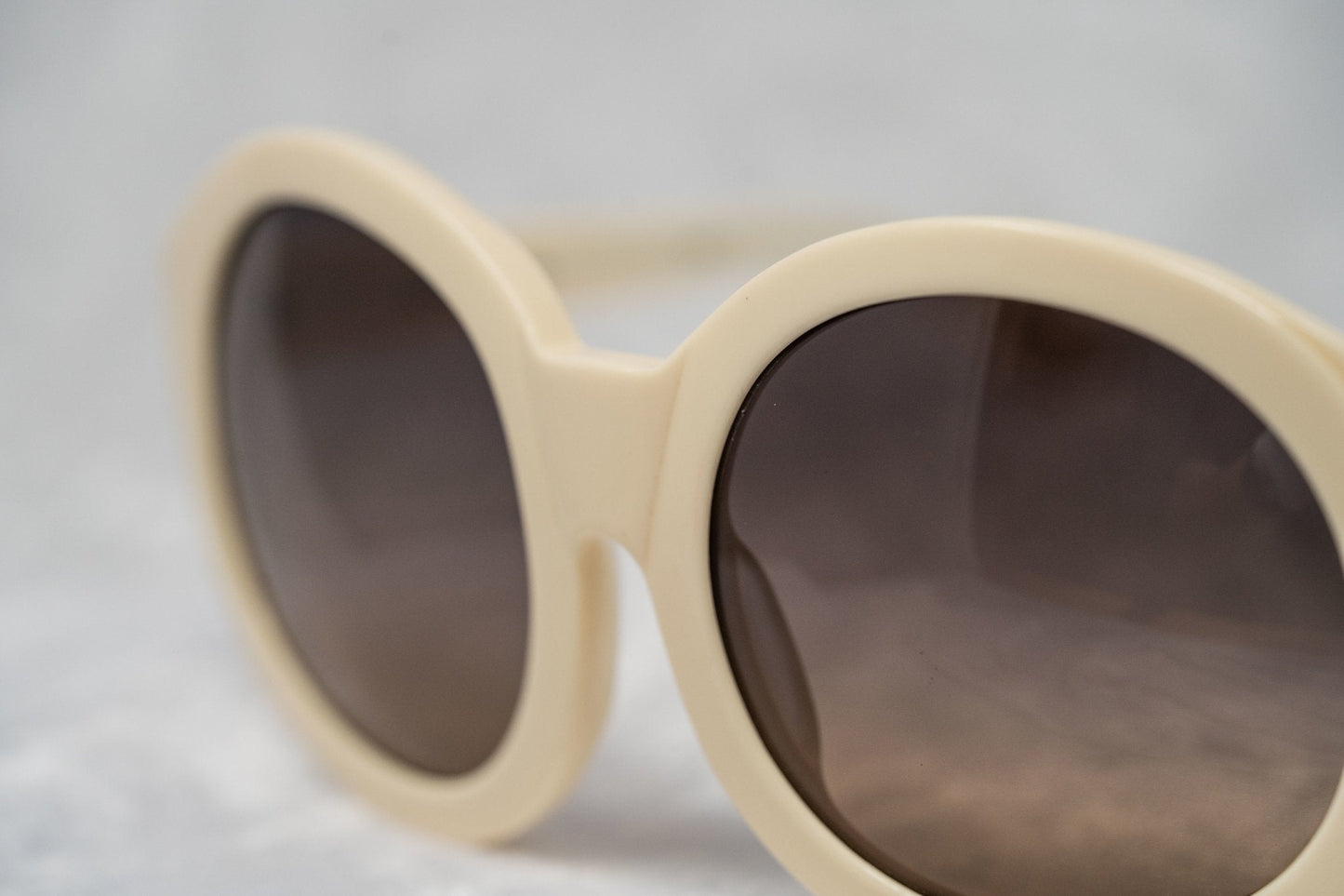 Eley Kishimoto Ladies Sunglasses Oversized Round Cream and Brown EK27C4SUN