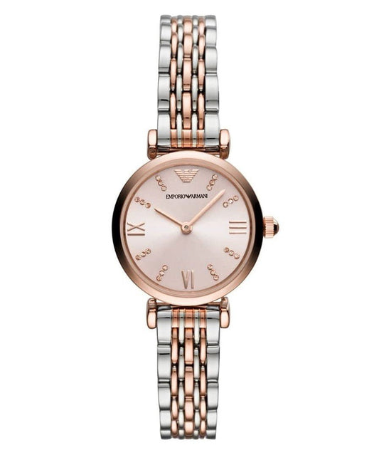Emporio Armani Ladies Watch T-Bar Gianni Two-Tone Pink AR11223