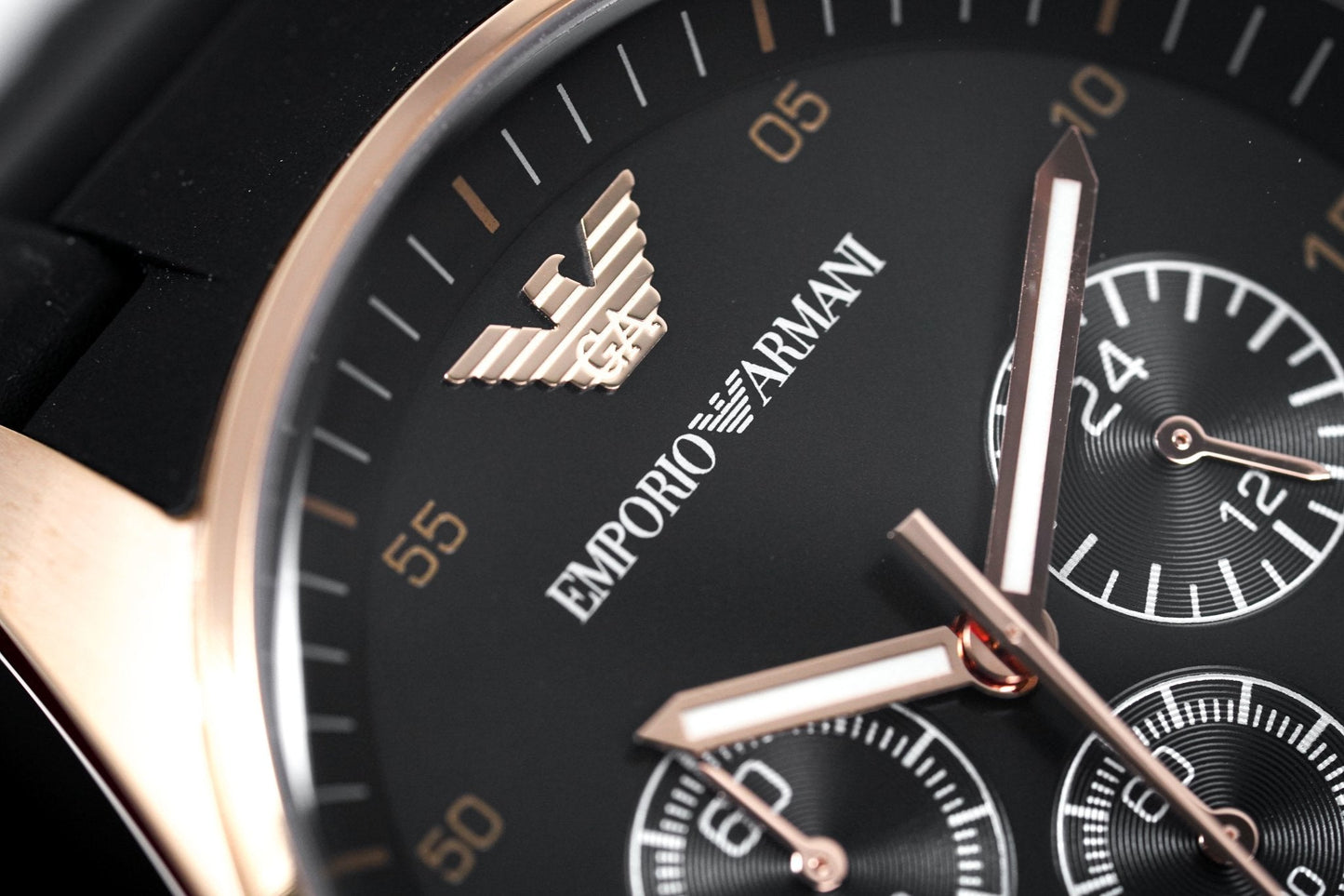 Emporio Armani Sportivo Chronograph Watch Rose Gold PVD AR5906