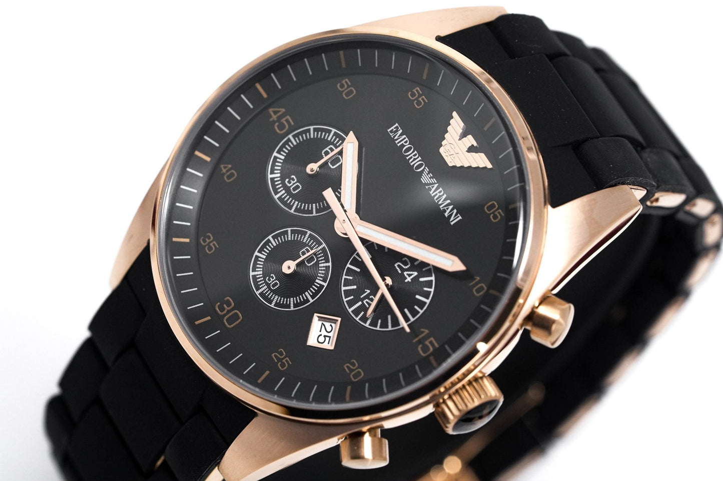 Emporio Armani Sportivo Chronograph Watch Rose Gold PVD AR5906