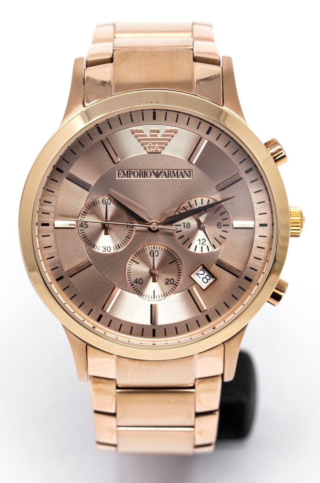 Emporio Armani Men's Chronograph Watch Rose Gold PVD AR2452