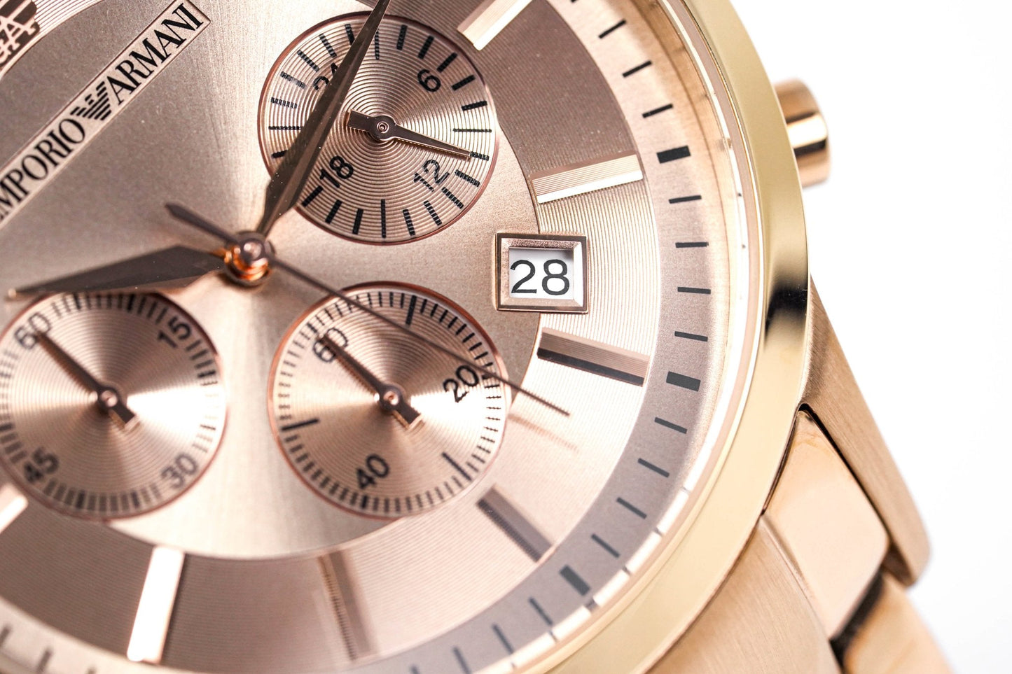Emporio Armani Men's Chronograph Watch Rose Gold PVD AR2452