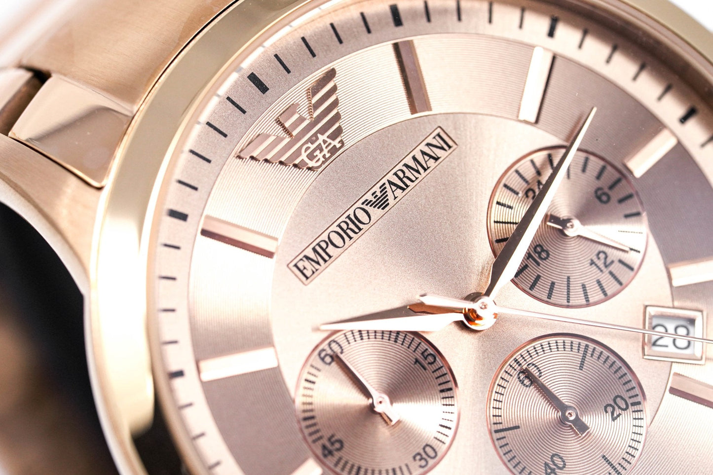 Emporio Armani Men's Chronograph Watch Rose Gold PVD AR2452