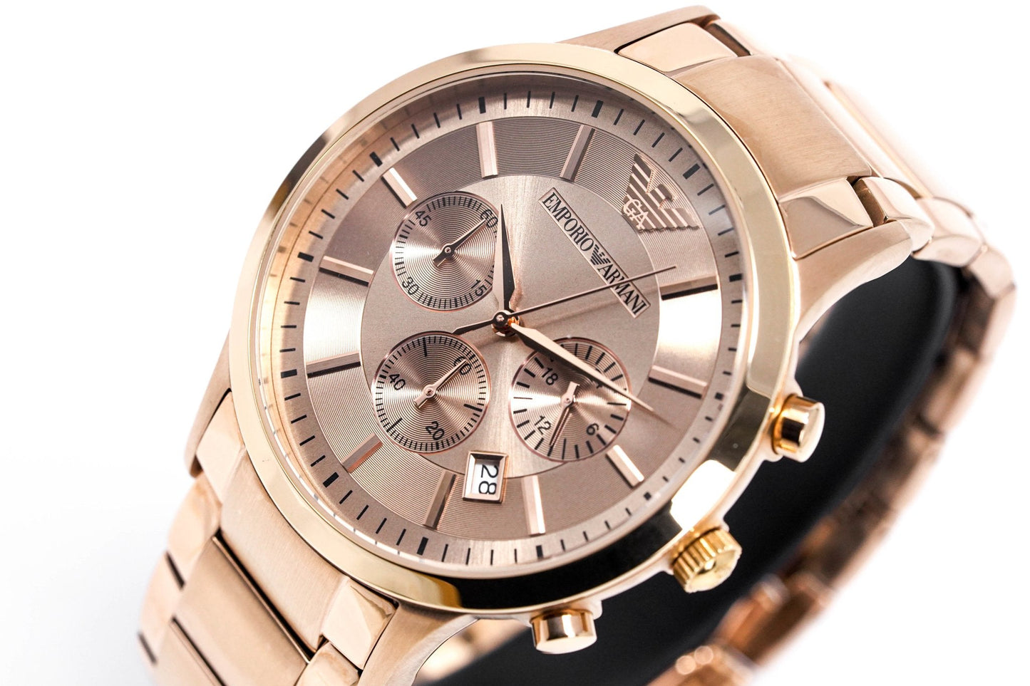 Emporio Armani Men's Chronograph Watch Rose Gold PVD AR2452