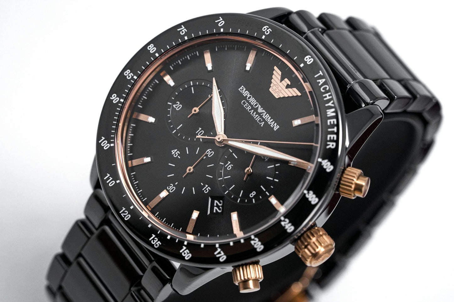 Emporio Armani Men's Mario Ceramic Chronograph Watch AR70002