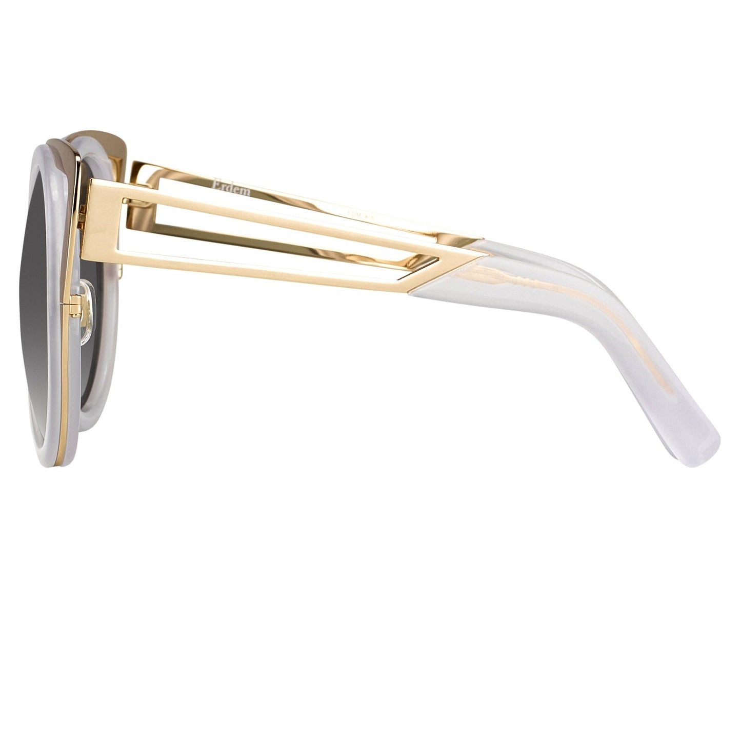 Erdem Sunglasses Cat Eye Transparent White and Grey