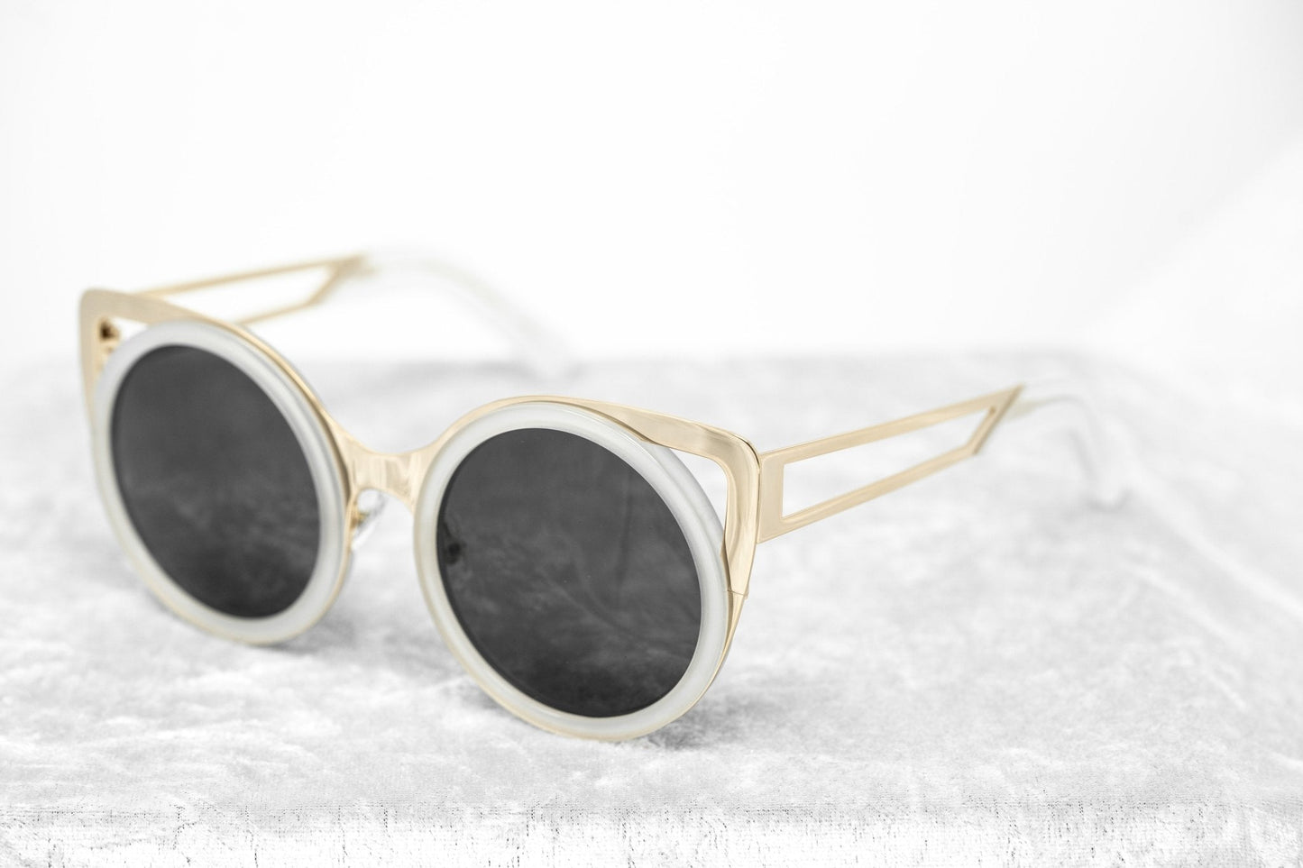 Erdem Sunglasses Cat Eye Transparent White and Grey