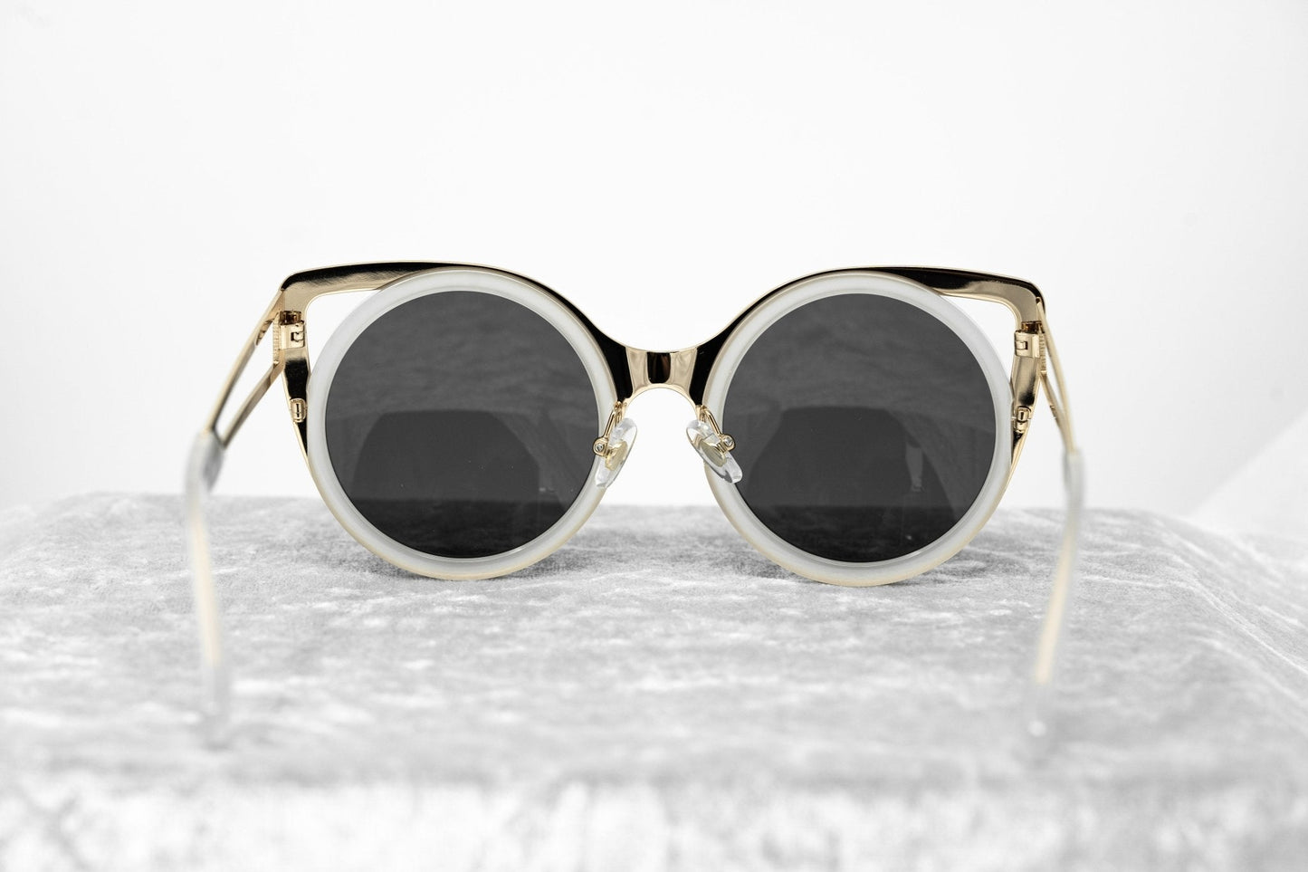 Erdem Sunglasses Cat Eye Transparent White and Grey