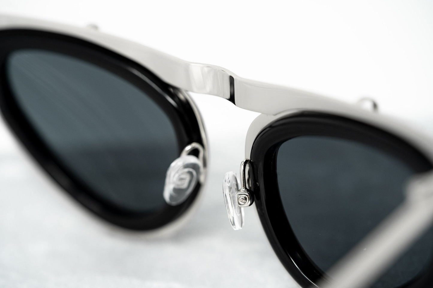 Erdem Sunglasses Cat Eye Black Shiny Silver and Grey