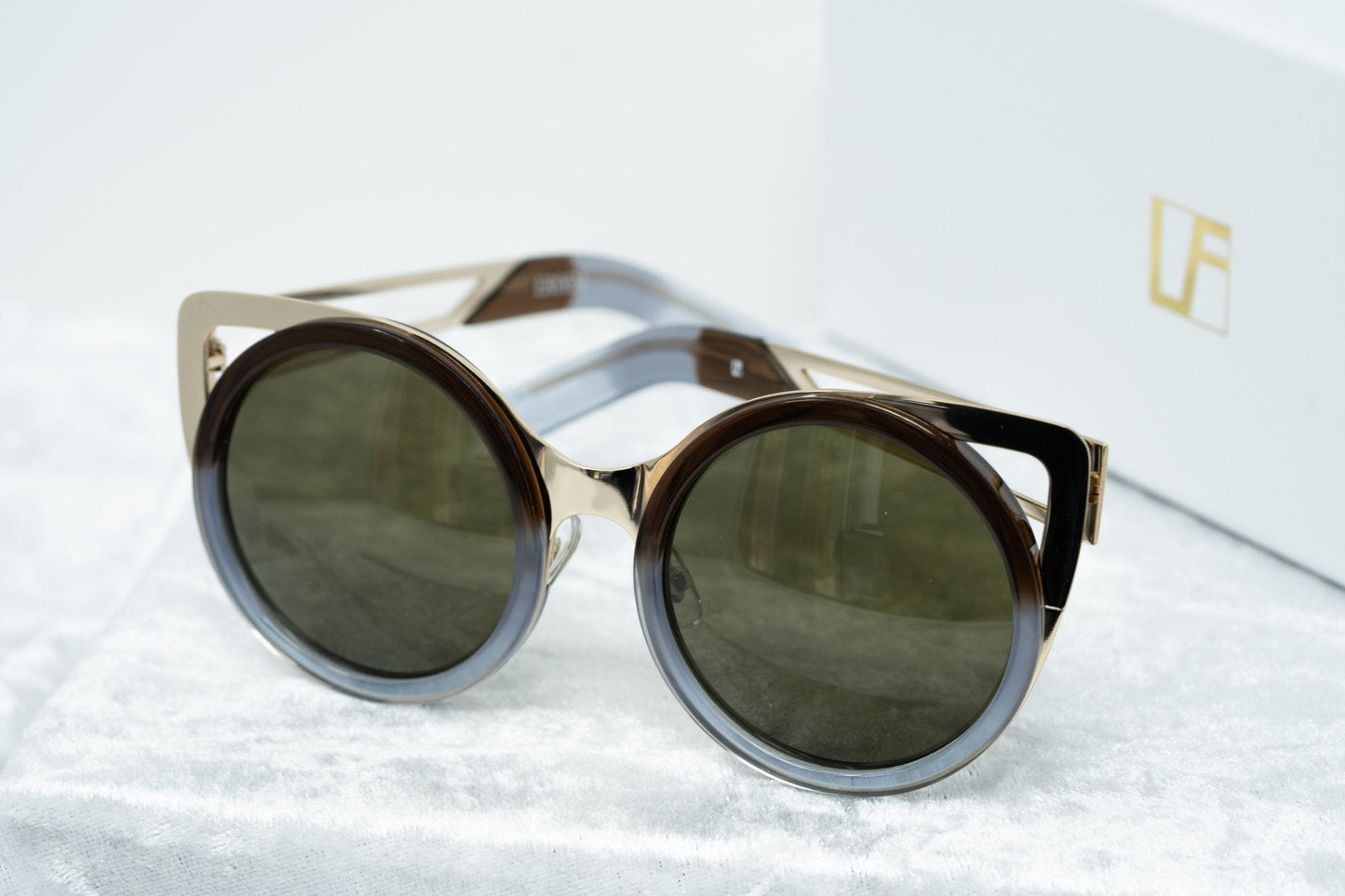 Erdem Sunglasses Cat Eye Gold and Brown