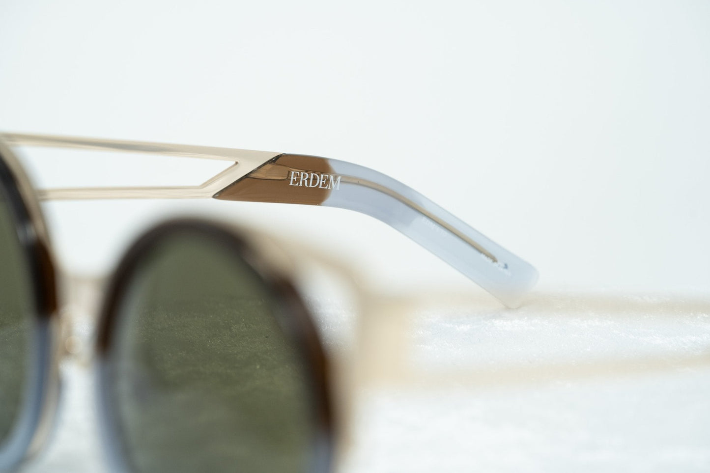 Erdem Sunglasses Cat Eye Gold and Brown