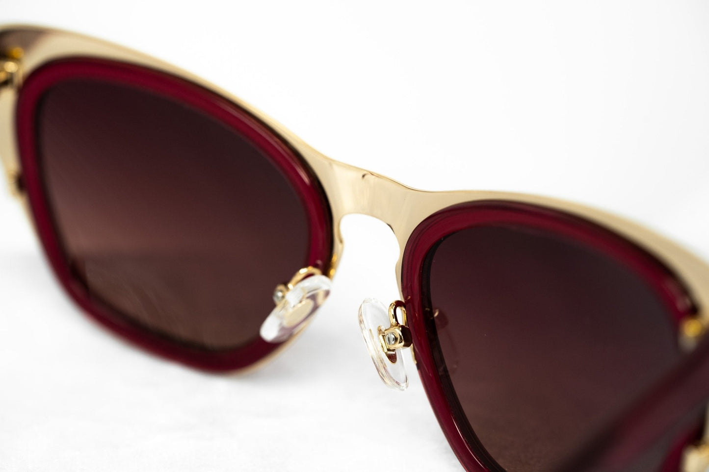 Erdem Sunglasses Cat Eye Gold and Maroon
