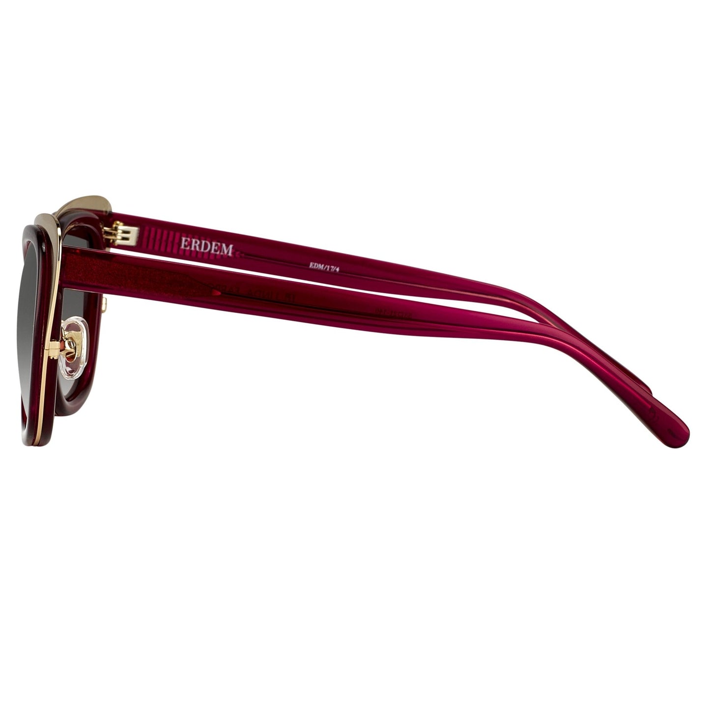 Erdem Sunglasses Cat Eye Gold and Maroon