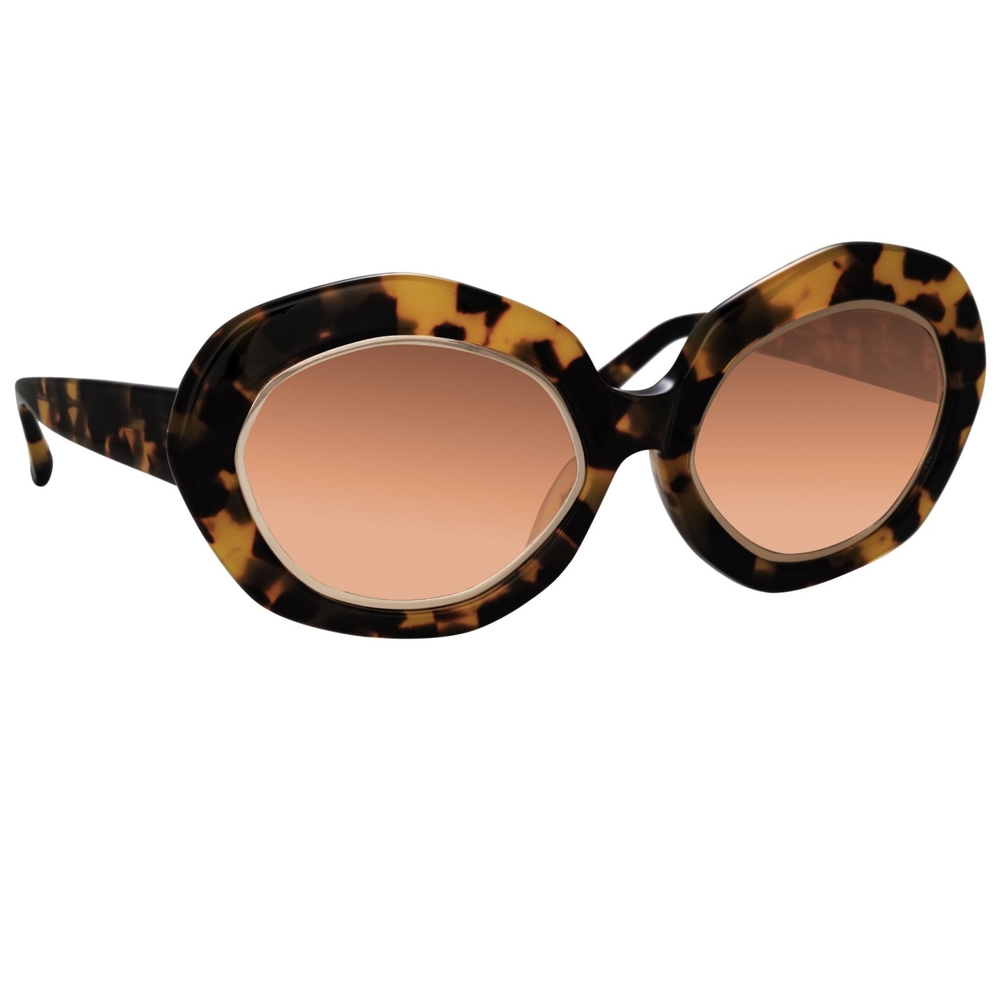 Erdem Ladies Sunglasses Oversized Gold Tortoise Shell and Brown EDM33C4SUN